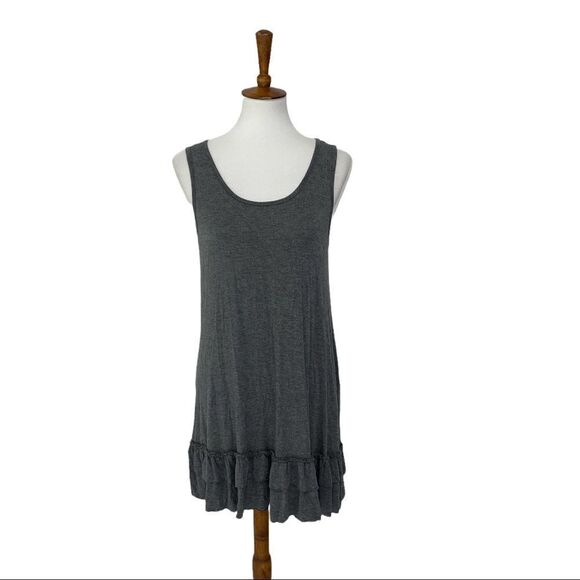 Easel gray ruffle comfortable shift tank dress small / medium - Picture 1 of 8